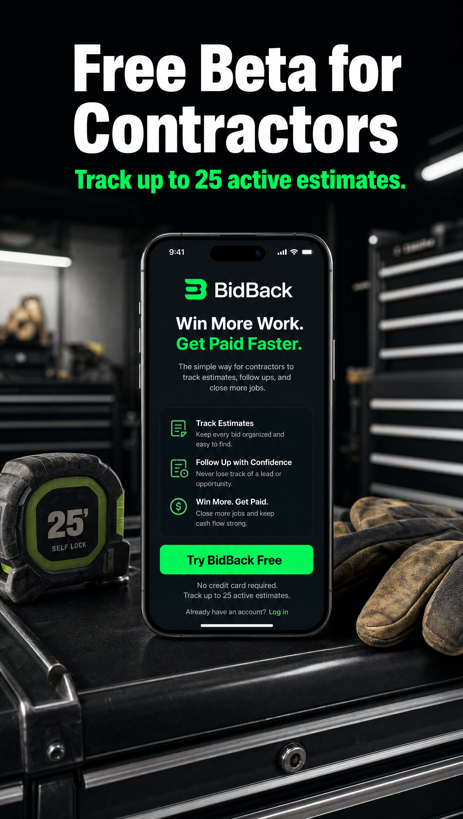 BidBack estimate follow-up product preview