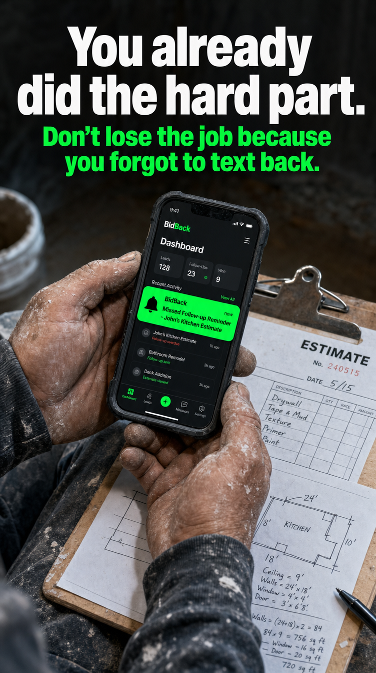 BidBack dashboard reminder creative