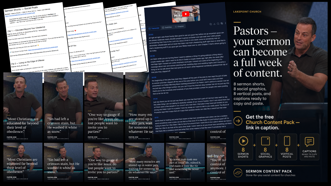 Church Content Pack sermon graphics preview