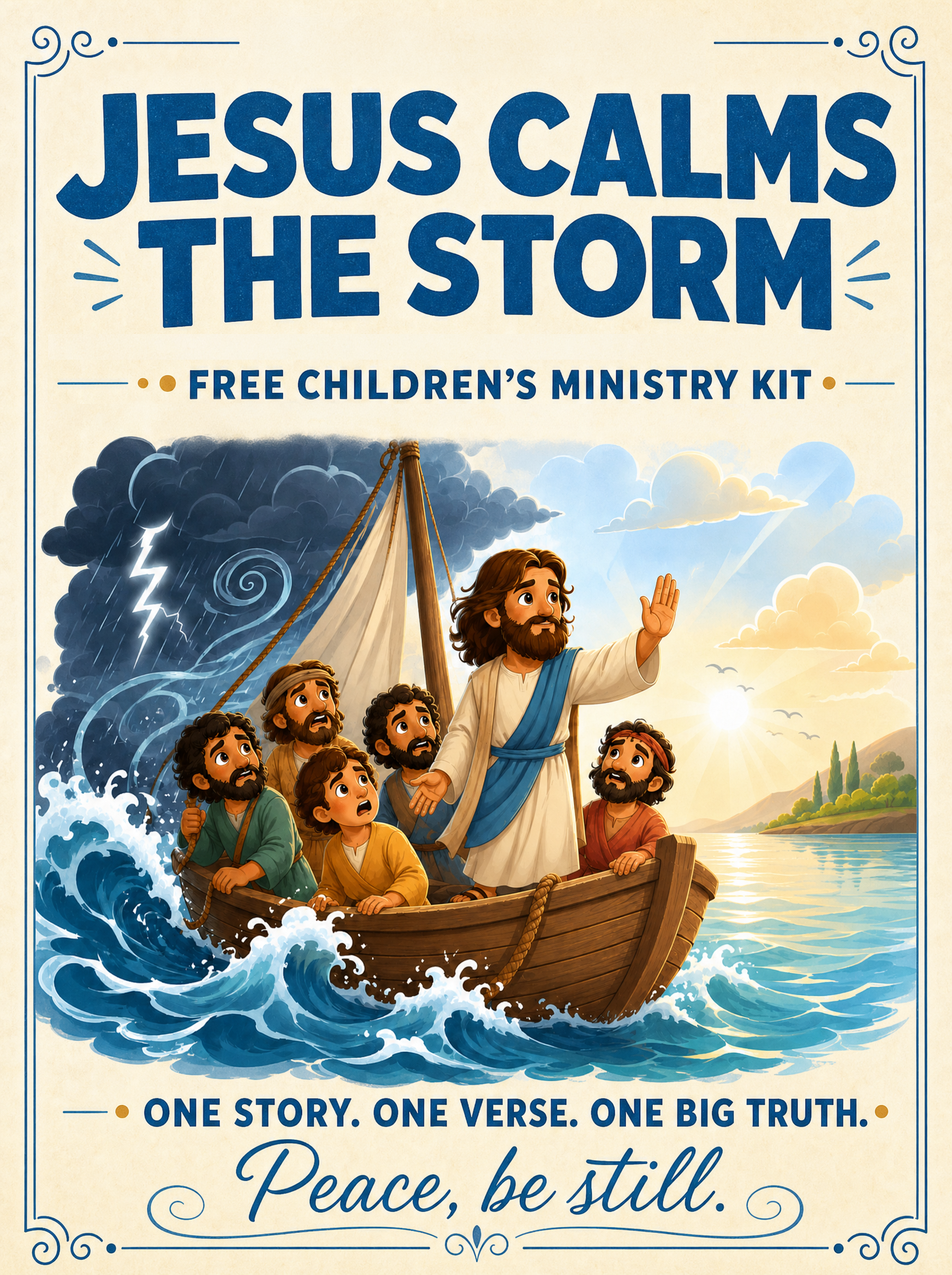 Jesus Calms the Storm kids ministry cover art